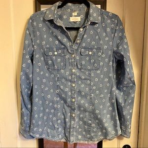 Loft • Denim Floral Top